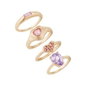 PIECES Gyűrűk 'AVIA'  arany / lila / rózsaszín