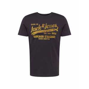 JACK & JONES Póló  arany / fekete