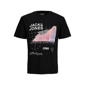 JACK & JONES Póló 'NADES'  rózsaszín / fekete / fehér
