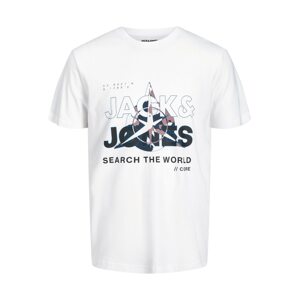 JACK & JONES Póló 'Hunt'  éjkék / taupe / fekete / fehér