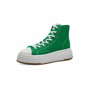TAMARIS Magas szárú sportcipők  fűzöld / fehér
