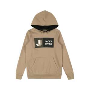 Jack & Jones Junior Tréning póló 'LOGAN'  teveszín / zöld / fekete / fehér