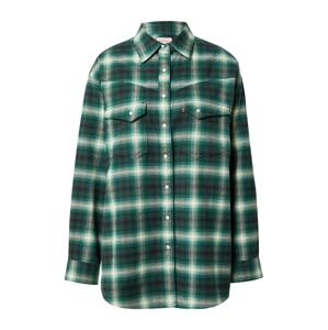LEVI'S ® Blúz 'Dorsey XL Western'  smaragd / sötétzöld / fehér