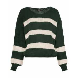 SASSYCLASSY Oversize pulóver  sötétzöld / fehér