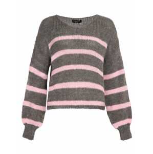 SASSYCLASSY Oversize pulóver  sötétszürke / rózsaszín