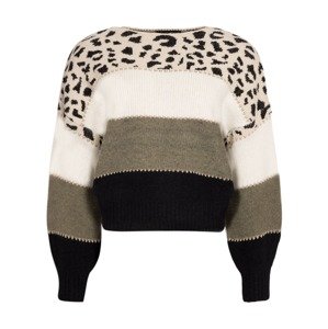 SASSYCLASSY Oversize pulóver  krém / khaki / fekete / fehér