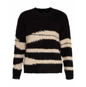 SASSYCLASSY Oversize pulóver  krém / fekete