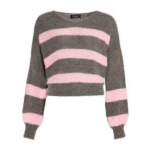 SASSYCLASSY Oversize pulóver  szürke / rózsaszín
