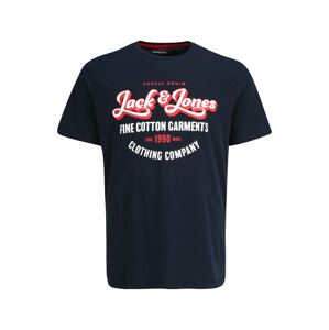 Jack & Jones Plus Póló 'Andy'  kék / piros / fehér
