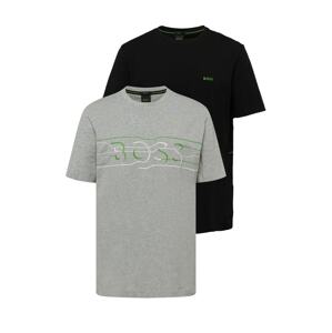 BOSS Green Póló  szürke melír / zöld / fekete / piszkosfehér