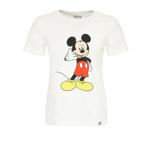 Recovered Póló 'Mickey Mouse Phone'  elefántcsont / limone / fekete / fehér