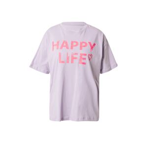 Frogbox Póló 'Happy Life'  orgona / világos-rózsaszín