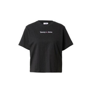 Tommy Jeans Póló 'Serif Linear'  tengerészkék / tűzpiros / fekete / fehér