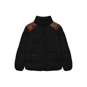 Pull&Bear Téli dzseki  sötét barna / fekete