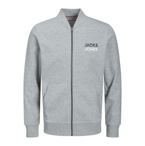JACK & JONES Tréning dzseki 'Atlas'  szürke melír / fekete / fehér