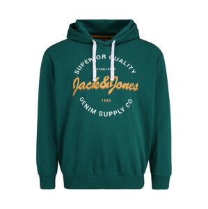 Jack & Jones Plus Tréning póló 'ANDY'  sárga / sötétzöld / fehér