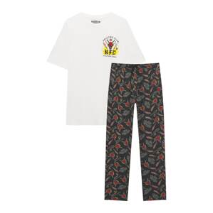 Pull&Bear Hosszú pizsama  sárga / piros / fekete / fehér