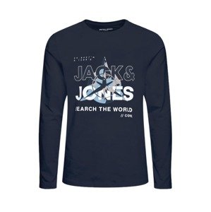 Jack & Jones Junior Póló 'Hunt'  éjkék / világoskék / szürke / fehér