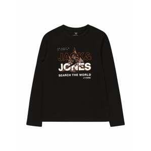 Jack & Jones Junior Póló 'Hunt'  szürke / sötét narancssárga / fekete / fehér