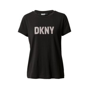 DKNY Póló  rózsaszín / fekete / ezüst