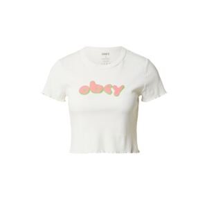 Obey Póló  világoszöld / világos-rózsaszín / fehér