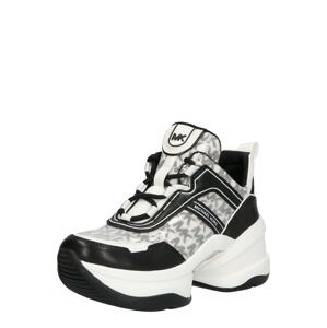 MICHAEL Michael Kors Rövid szárú sportcipők 'OLYMPIA'  fekete / ezüst / fehér