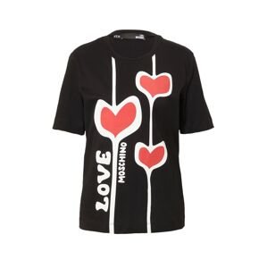 Love Moschino Póló '3HEARTS'  piros / fekete / fehér