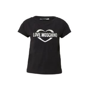 Love Moschino Póló 'MAGLIETTA'  fekete / ezüst