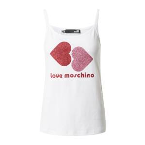 Love Moschino Top  fáradt rózsaszín / sötétvörös / fehér