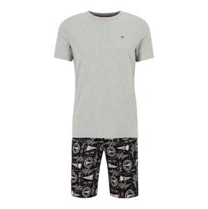 Tommy Hilfiger Underwear Rövid pizsama  szürke / fekete / fehér