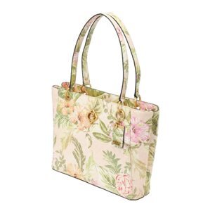 GUESS Shopper táska  bézs / zöld / rózsaszín