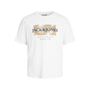 JACK & JONES Póló 'Crayon Branding'  tengerészkék / mustár / fekete / fehér