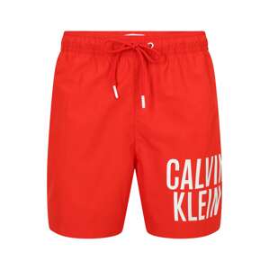 Calvin Klein Swimwear Rövid fürdőnadrágok 'Intense Power'  narancsvörös / fehér