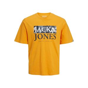 JACK & JONES Póló 'CRAYON'  narancs / fekete / fehér