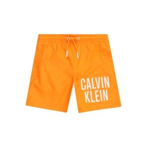 Calvin Klein Swimwear Rövid fürdőnadrágok 'Intense Power'  narancs / fehér