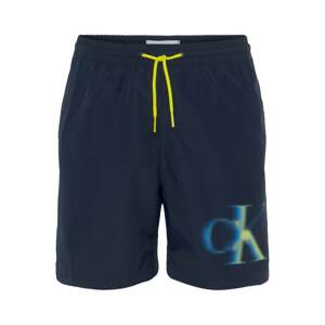 Calvin Klein Swimwear Rövid fürdőnadrágok  kék / tengerészkék / sárga