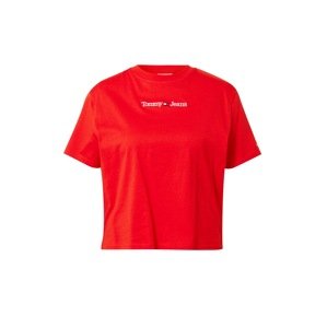 Tommy Jeans Póló 'Serif Linear'  piros / fehér