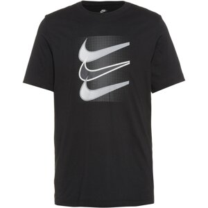 Nike Sportswear Póló 'SWOOSH'  kő / fekete / fehér