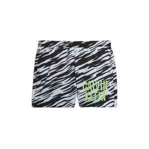 Calvin Klein Swimwear Rövid fürdőnadrágok 'Intense Power'  neonzöld / fekete / fehér