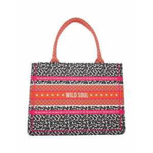 Zwillingsherz Shopper táska 'Akina'  narancs / rózsaszín / fekete / fehér