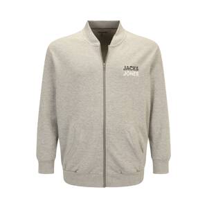Jack & Jones Plus Tréning dzseki 'ATLAS'  világosszürke / fekete / fehér