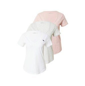 Abercrombie & Fitch Póló  szürke melír / rózsaszín / fehér