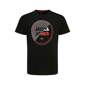 Jack & Jones Plus Póló 'RALF'  piros / fekete / piszkosfehér