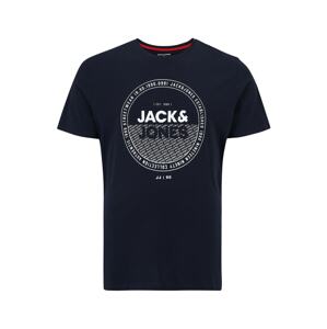 Jack & Jones Plus Póló 'RALF'  tengerészkék / fehér