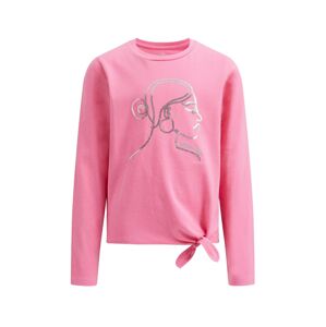 WE Fashion Póló  ezüstszürke / világos-rózsaszín