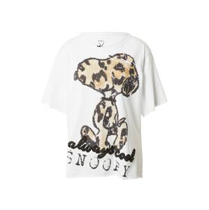 Frogbox Oversize póló 'Snoopy Leo'  bézs / fekete / fehér