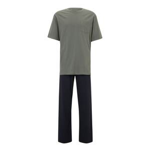 SCHIESSER Hosszú pizsama  tengerészkék / jáde