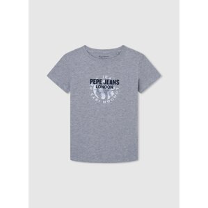 Pepe Jeans Póló 'Brooklyn'  tengerészkék / szürke melír / fehér