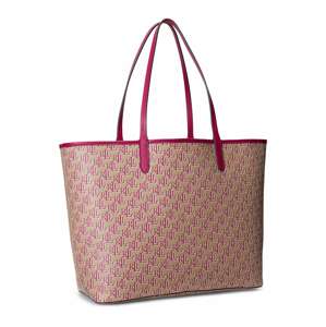 Lauren Ralph Lauren Shopper táska 'Collins'  sötét bézs / rózsaszín / fehér