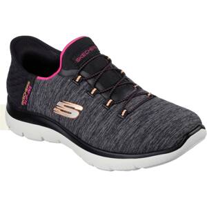 SKECHERS Belebújós cipők 'Summits'  bronz / neon-rózsaszín / fekete melír
